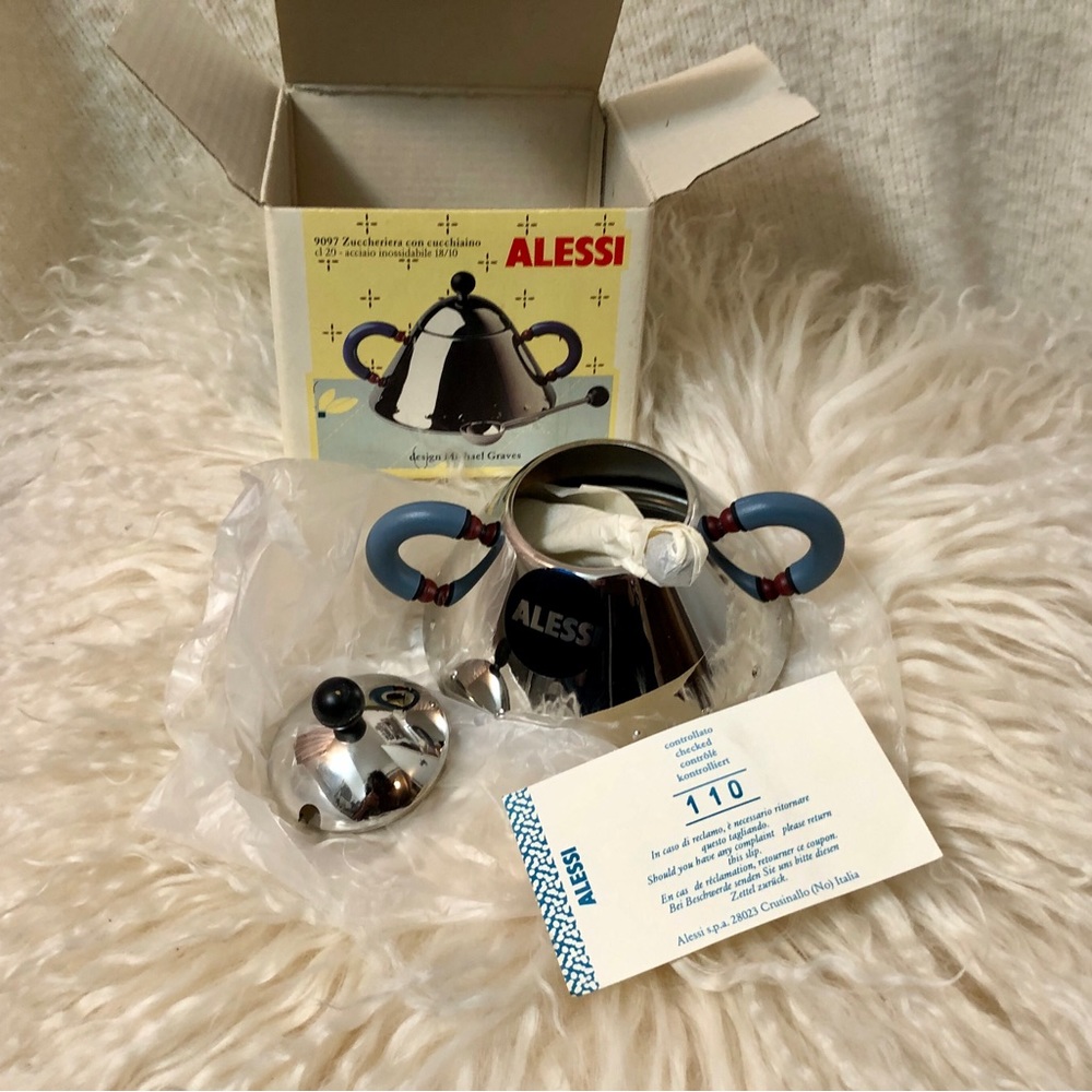 Vintage - Alessi Michael Graves Creamer & Sugarbowl (circa 1980s) - Picture 10 of 12